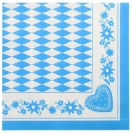 PAPSTAR Papierserviette Servietten 1/4-Falz 40 cm x 40 cm Bayrisch Blau 250 Stk