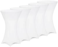 Detex Stehtischhusse, 80cm Wei&szlig; 5er Set Rund Stehtisch Hussen Bezug &Uuml;berwurf