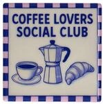 Giftcompany Platzset Love Tiles Untersetzer Coffee Lover blau 11x11cm