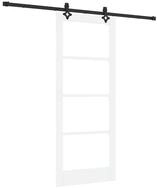 vidaXL Haust&uuml;r Schiebet&uuml;r Wei&szlig; 83 x 202 cm Massivholz Kiefer und Glas (1-St)