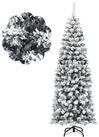 COSTWAY K&uuml;nstlicher Weihnachtsbaum, 180 cm, inkl. 500 PVC Zweige mit Schnee