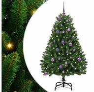 vidaXL Christbaumschmuck K&uuml;nstlicher Weihnachtsbaum Gr&uuml;n 150 cm PVC und Metall