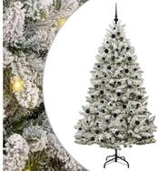 vidaXL Christbaumschmuck K&uuml;nstlicher Weihnachtsbaum Gr&uuml;n und Wei&szlig; 210 cm PVC...