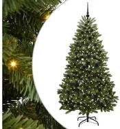 vidaXL Christbaumschmuck K&uuml;nstlicher Weihnachtsbaum Gr&uuml;n 210 cm PVC und Metall