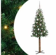 vidaXL K&uuml;nstlicher Weihnachtsbaum, Schlanker Weihnachtsbaum mit 150 LEDs mit