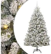 vidaXL Christbaumschmuck K&uuml;nstlicher Weihnachtsbaum Gr&uuml;n und Wei&szlig; 210 cm PVC...