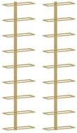 vidaXL Weinregal Wand-Weinregale f&uuml;r 9 Flaschen 2 Stk. Golden Eisen, 1-tlg.