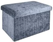 Intirilife Sitzbank (Faltbare Sitzbank 49x30x30 cm in Samt Grau, 1-St),...