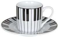 K&ouml;nitz Espressotasse Piano Espresso mit Untertasse 85 ml, Porzellan