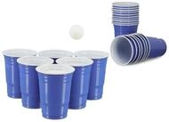 relaxdays Becher 100x Beer Pong Becher, blau, Kunststoff