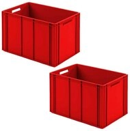 BRB-Lagertechnik Aufbewahrungsbox 2 Eurobeh&auml;lter mit 2 Durchfassgriffen, LxBxH