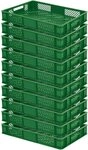 BRB-Lagertechnik Stapelbox 10x Eurobeh&auml;lter/B&auml;ckerkiste durchbrochen, LxBxH