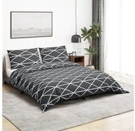 vidaXL Bettbezug vidaXL Bettw&auml;sche-Set Grau 155x220 cm Baumwolle