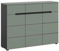 xonox.home Schuhschrank Canu Schuhschrank 3 T&uuml;ren, 3 Schubladen staubgr&uuml;n,...