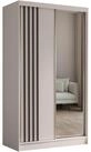 Beautysofa Schiebet&uuml;renschrank NELA II mit Spiegel, mit Lamellen, mit Schubladen