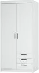 Beautysofa Kleiderschrank ELENA 2D mit Schubladen und Kleiderstange