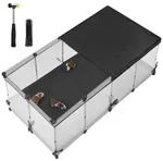 SONGMICS Kleintierk&auml;fig halbtransparente Platten, atmungsaktiv, wasserresistentes