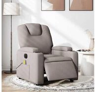 vidaXL Massagesessel, Massagesessel Elektrisch Taupe Stoff