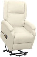 vidaXL Massagesessel Massagesessel mit Aufstehhilfe Creme Stoff (1-St)