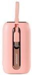 JOYROOM Powerbank 10000mAh mit 2 integrierten USB C und iPhone Kabeln pink...