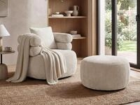 Beautysofa Drehsessel Set NANO moderner Sessel mit Fu&szlig;hocker (inkl. Fu&szlig;hocker...