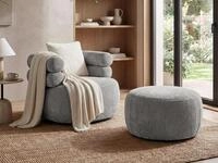 Beautysofa Drehsessel Set NANO moderner Sessel mit Fu&szlig;hocker (inkl. Fu&szlig;hocker...