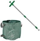 relaxdays Unkrautstecher mit Gartenabfallsack