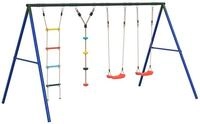 vidaXL Spielturm Schaukel-Set mit Schaukelsitzen Strickleiter Kletterschaukel