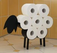 DanDiBo Toilettenpapierhalter Schwarz Metall Schaf WC Freistehend, ohne Bohren,