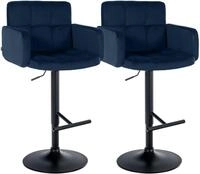 CLP Barhocker Los Angeles (Set, 2er), Samtbezug, h&ouml;henverstellbar, drehbar
