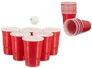 relaxdays Becher 100x Beer Pong Becher, rot, Kunststoff