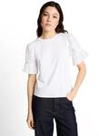 Rundhalsshirt TOM TAILOR DENIM, Damen, Gr. XXL, wei&szlig;, Web, Obermaterial: 100%