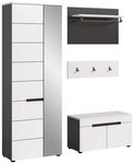 xonox.home Kleiderschrank Canu Garderobenm&ouml;bel Set C28 wei&szlig;, grau. (3-St)