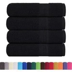 vidaXL Handtuch Badet&uuml;cher FROGN 4 Stk. Schwarz 100x150 cm 360 g/m2, (4-St) schwarz