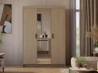 Beautysofa Eckkleiderschrank ELENA 3D mit Spiegel