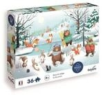 BrainBox Puzzle CALYPTO - Tiere im Winter 36 Teile, 36 Puzzleteile