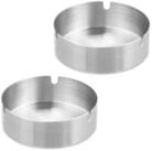 relaxdays Aschenbecher Edelstahl 2er Set