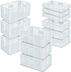 BRB-Lagertechnik Stapelbox 12x Stapelkorb/B&auml;ckerkisten in 4 Gr&ouml;&szlig;en,...
