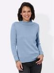 Stehkragenpullover CASUAL LOOKS "Stehkragen-Pullover", Damen, Gr. 36, blau (eisblau),