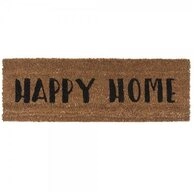 Present Time Fu&szlig;matte Fu&szlig;matte Happy Home Kokosfasern Schwarz (75x25cm)