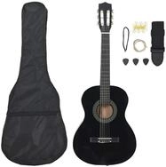 vidaXL Westerngitarre 8-tlg. Klassikgitarren-Set f&uuml;r Anf&auml;nger Schwarz 3/4 36"