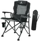 CampFeuer Angelstuhl mit Angelhalterung Grau / Schwarz, Outdoor Campingstuhl,