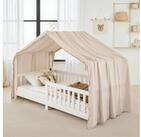 IDIMEX Betthimmel LIAN, Betthimmel Kinder aus Musselin mit Pompons beige