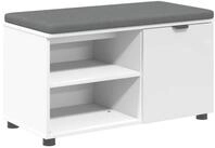 vidaXL Sitzbank Flurbank mit Kissen mit Regal mit Speicher Wei&szlig; 80 x 38 x 46 cm