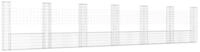 vidaXL Gabionenzaun, Gabionenkorb U-Form mit 7 S&auml;ulen Eisen 740x20x150 cm