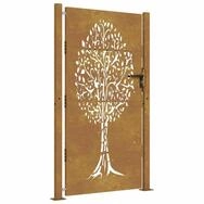 vidaXL Gartentor Gartentor 100x175 cm Cortenstahl Baumdesign