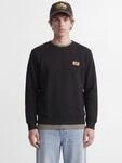 Sweatshirt JACK & JONES "JJRUSH SWEAT CREW NECK", Herren, Gr. L, schwarz, angeraute