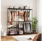 HOMCOM Stoffschrank Kleiderschrank offen (4 Stock Kleiderst&auml;nder, 1-St.,...