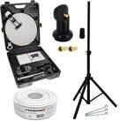 PremiumX Camping SAT Anlage Satelliten Antenne LNB 10m Kabel Koffer Stativ
