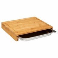 5five Simply Smart Schneidebrett mit Edelstahl-Schublade, 35 x 28 cm, Bambus